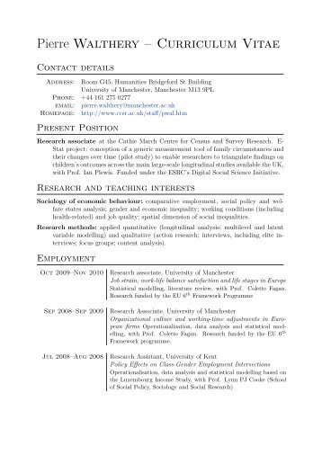 CV and publications - CCSR