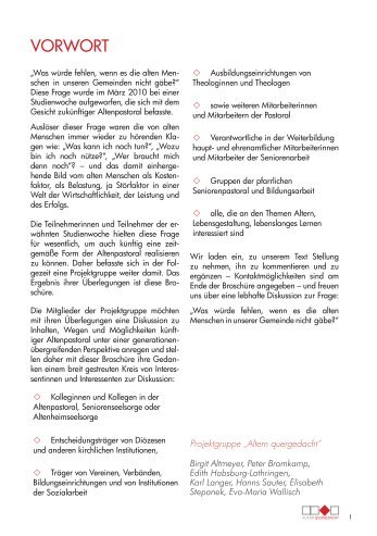 Altern quergedacht. Prophetinnen und Propheten ... - Erzbistum Köln