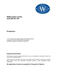 WAM Option Prospectus - Wilson Asset Management