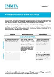 A comparison of money market fund ratings - IMMFA