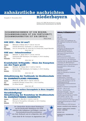 Ausgabe 6 - 2011 - ZBV Niederbayern