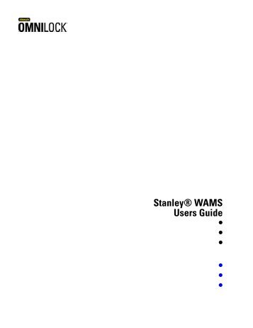 Stanley WAMS Users Guide - OSI Security Devices