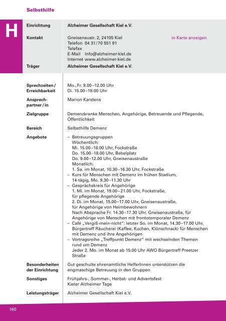 Wegweiser für Sozialpsychiatrische / Psychosoziale Hilfen in Kiel