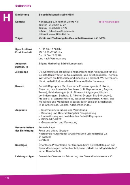 Wegweiser für Sozialpsychiatrische / Psychosoziale Hilfen in Kiel