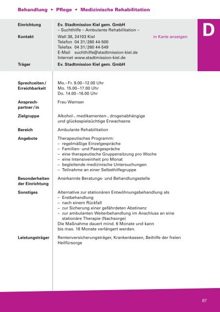 Wegweiser für Sozialpsychiatrische / Psychosoziale Hilfen in Kiel