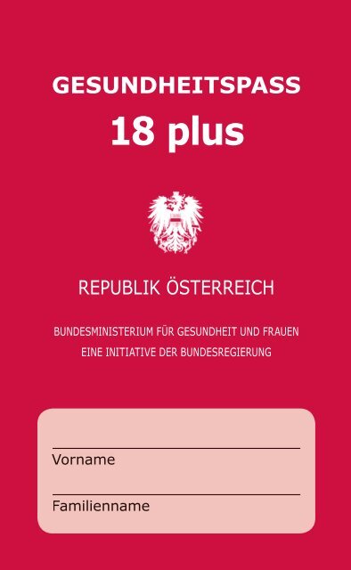 GESUNDHEITSPASS 18 plus - Theres Rathmanner