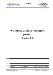 Warehouse Management System (WAMS) (Version 2.0) - Eil.co.in