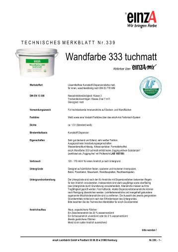 Technische Information - Farben Huffer  GmbH