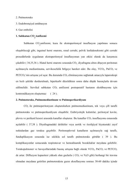 laparoskopik kolesistektomi operasyonlarında karın içi basınç