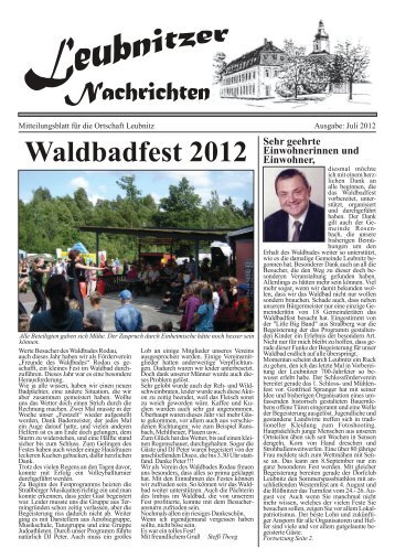 Waldbadfest 2012 - Mühlenviertel Vogtland