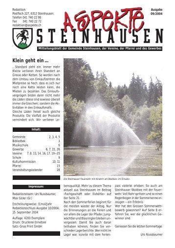 Ausgabe 09/2004 - Aspekte Steinhausen