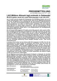 PRESSEMITTEILUNG - LAG Mittlere Altmark