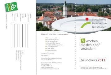 Infos zum Grundkurs 2013 - Schwäbische Bauernschule Waldsee