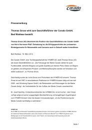 Thomas Gross wird zum Geschäftsführer der - Carado