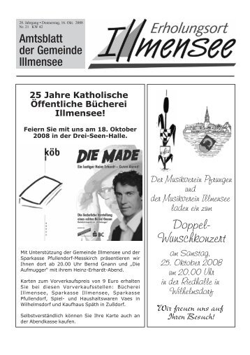 Amtsblatt Nr. 21 / KW 42 vom 16.10.2008 - Illmensee