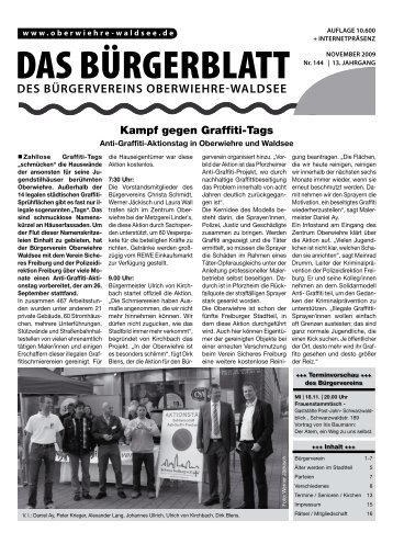 DAS BÜRGERBLATT - Bürgerverein Oberwiehre-Waldsee