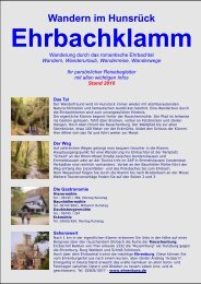 Wandern Im Hunsrück Ehrbachklamm - Tourist-Info Emmelshausen