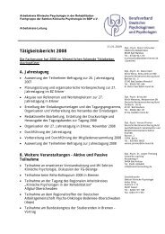 Tätigkeitsbericht 2008 - BDP - Sektion Klinische Psychologie