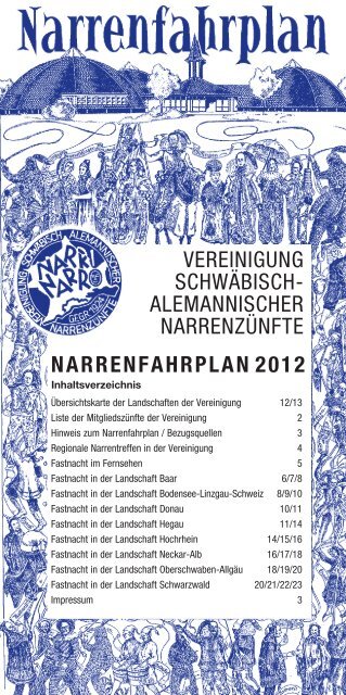 Hinweis zum Narrenfahrplan Bezugsquellen des Narrenfahrplans