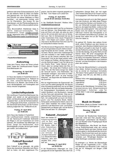 Samstag, 14. April 2012 Nr. 08 • KW 15 - Gemeinde Grafenhausen