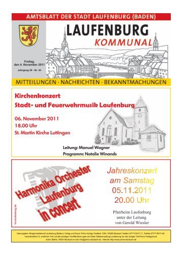 Kirchenkonzert Stadt- und Feuerwehrmusik Laufenburg