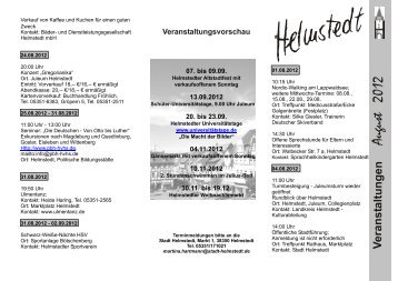 geht es zu den Veranstaltungsterminen im Monat - Stadt Helmstedt