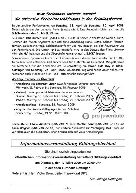 Mitteilungsblatt - Gemeinde Döttingen