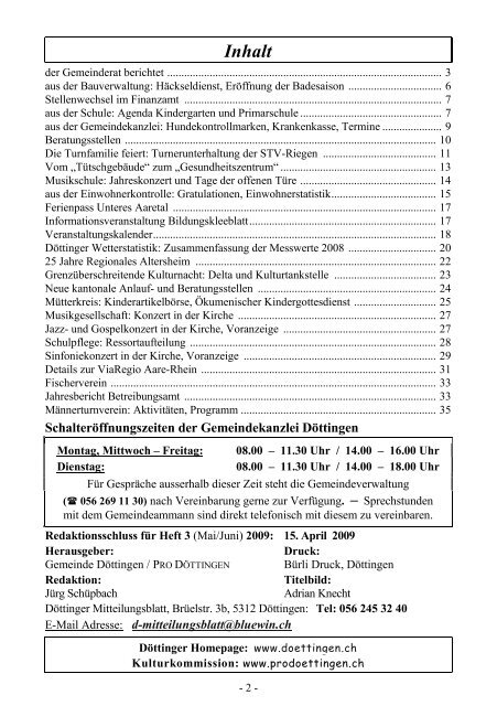 Mitteilungsblatt - Gemeinde Döttingen