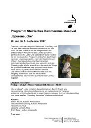 Programm Steirisches Kammermusikfestival ... - Stift Admont