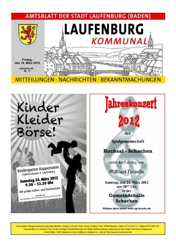 Amtsblatt Nr. 11, 16. März 2012 - Stadt Laufenburg