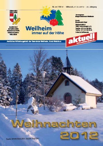 2012 Mitteilungsblatt Nr. 26 - Gemeinde Weilheim / Baden