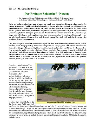 Der Erzinger Schlatthof - Klettgau-Historia
