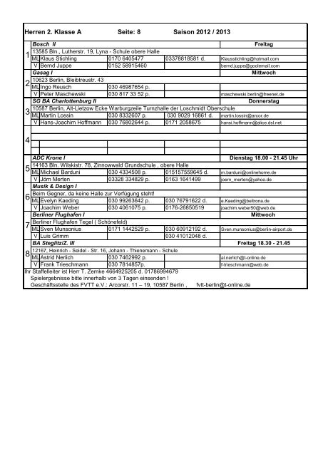 Alle Spielunterlagen der Saison 2012/2013 auf einen ... - FVTT-Berlin