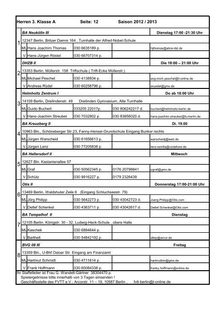 Alle Spielunterlagen der Saison 2012/2013 auf einen ... - FVTT-Berlin