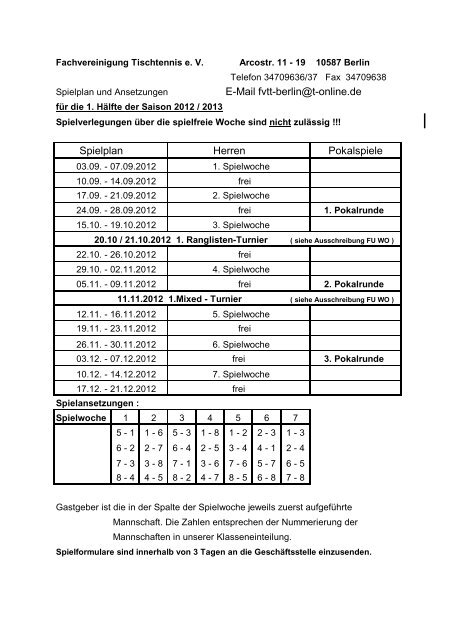 Alle Spielunterlagen der Saison 2012/2013 auf einen ... - FVTT-Berlin