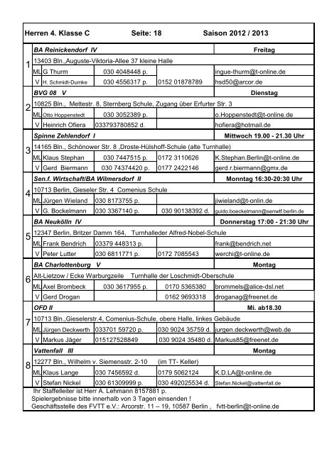 Alle Spielunterlagen der Saison 2012/2013 auf einen ... - FVTT-Berlin