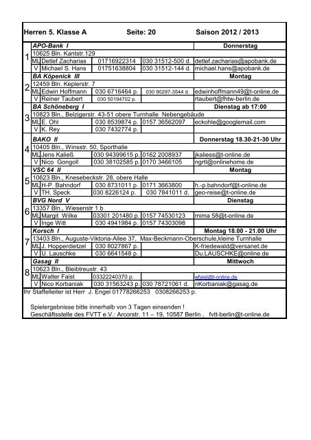 Alle Spielunterlagen der Saison 2012/2013 auf einen ... - FVTT-Berlin