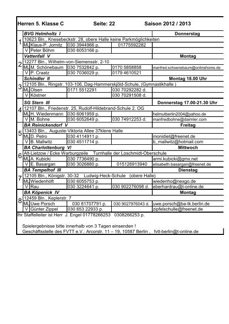 Alle Spielunterlagen der Saison 2012/2013 auf einen ... - FVTT-Berlin