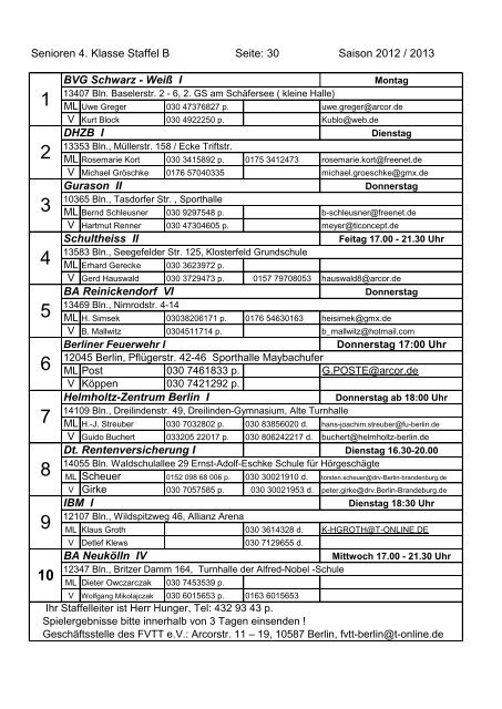 Alle Spielunterlagen der Saison 2012/2013 auf einen ... - FVTT-Berlin