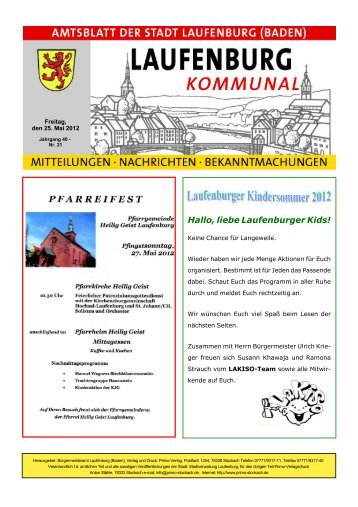 Amtsblatt Nr. 21, 25. Mai 2012 - Stadt Laufenburg