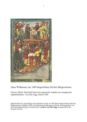 Hans Waldmann - Archivführer der Zürcher Gemeinden und ...