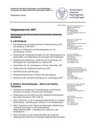 Tätigkeitsbericht 2007 - BDP - Sektion Klinische Psychologie
