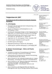 Tätigkeitsbericht 2007 - BDP - Sektion Klinische Psychologie