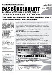 bürgerblatt - Bürgerverein Oberwiehre-Waldsee
