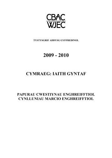 papurau cwestiynau enghreifftiol - WJEC