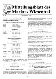 AMTLICHE BEKANNTMACHUNGEN - Markt Wiesenttal