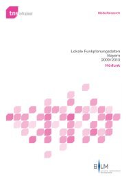 Lokale Funkplanungsdaten Bayern 2009/2010 Hörfunk