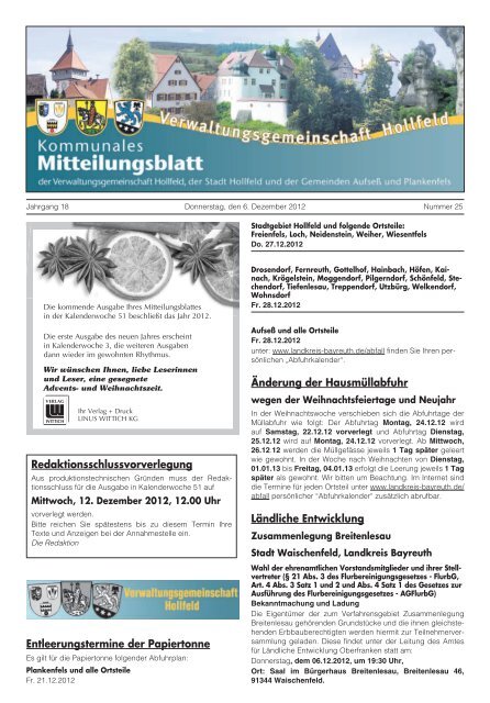 Mitteilungsblatt Nr. 25 (06.12.2012) pdf - Hollfeld