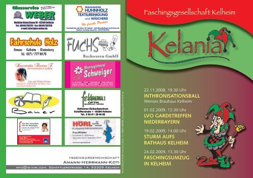 Flyer - Kelania Faschingsgesellschaft in Kelheim