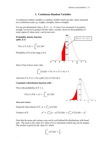 3 Continuous Random Variables